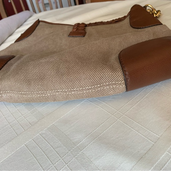 Authentic Michael Kors canvas /hemp purse with leather trim. - Picture 7 of 10